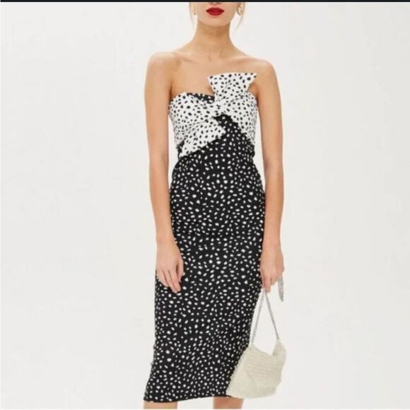 Topshop Twist Bow Bodycon Tube Dress - Picture 3 of 7